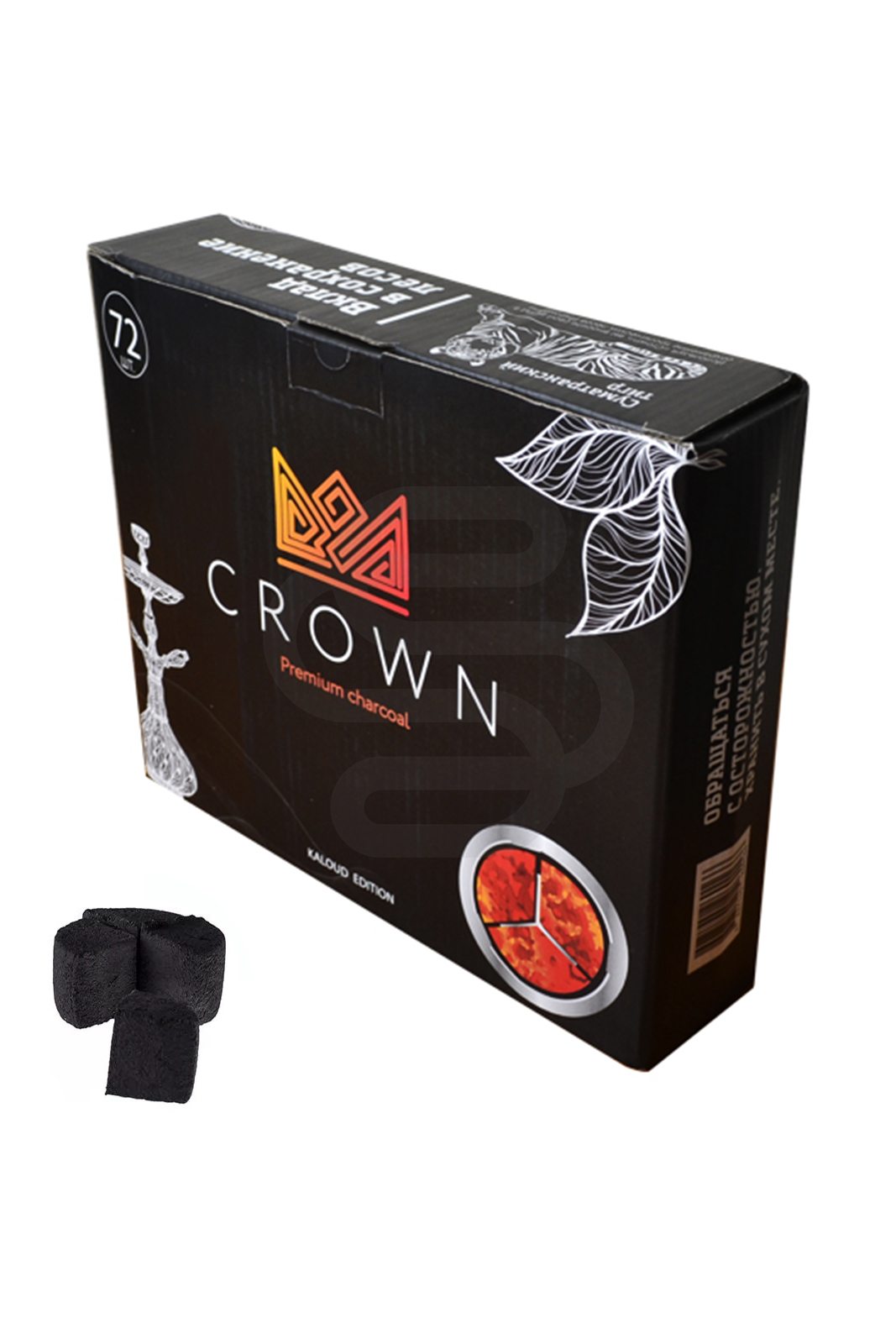 Уголь для кальяна Crown под Калауд (72 шт)